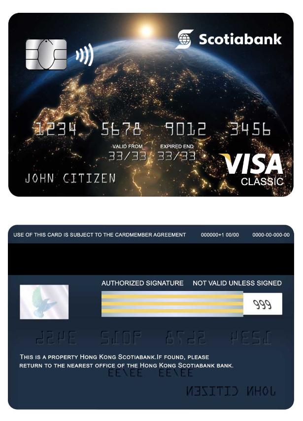 Hong Kong Scotiabank visa classic card
